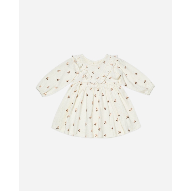 Long Sleeve Ruffle V Dress || Rose Fleur
