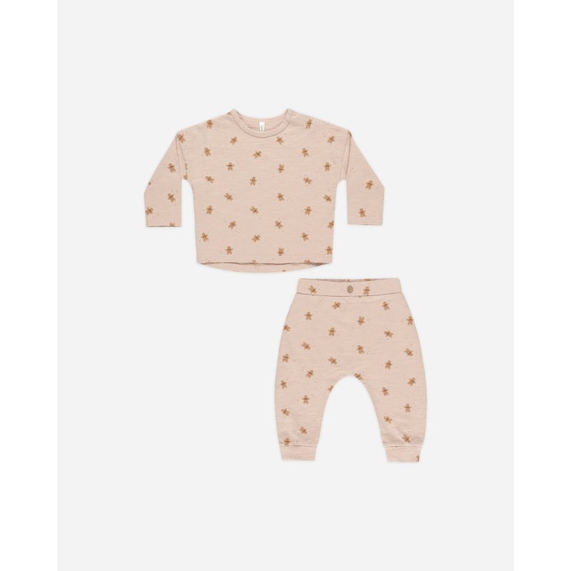 Long Sleeve Tee + Pant Set || Gingerbread*