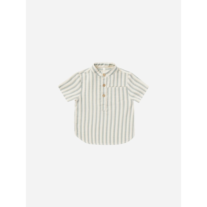 Mason Shirt || Ocean Stripe|Ocean|0-3m|3-6m|6-12m|12-18m|18-24m|2-3y|4-5y|6-7y|8-9y|10-12y