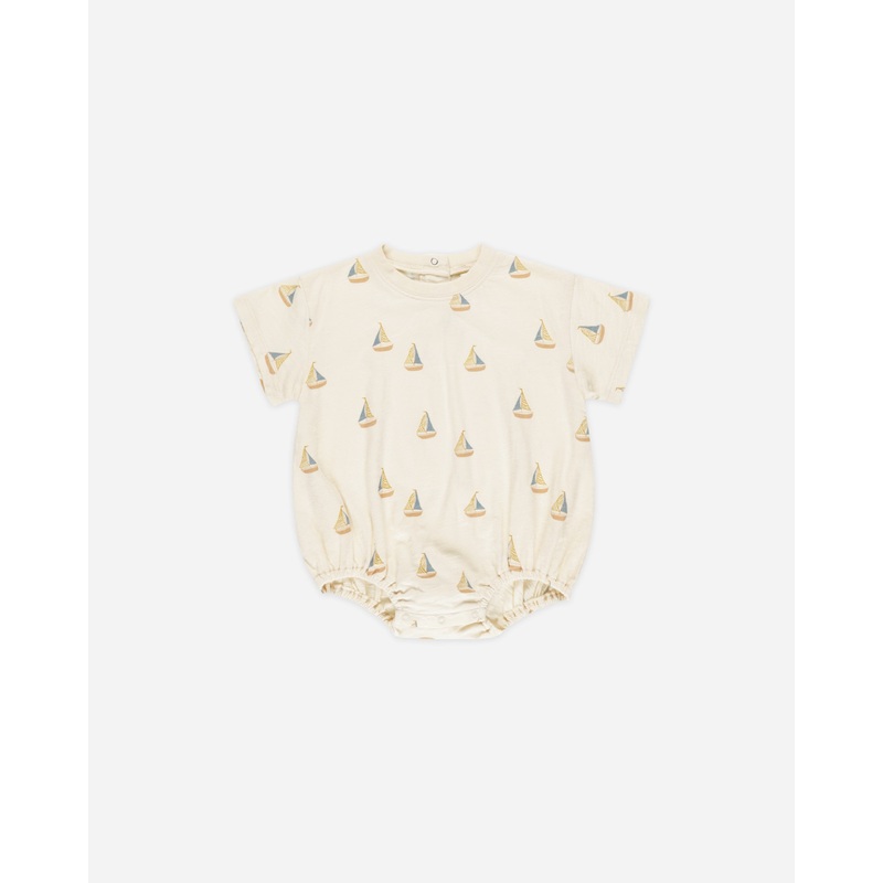 Relaxed Bubble Romper || Sailboats