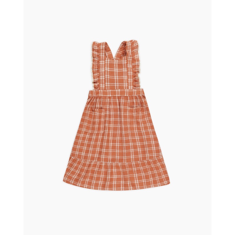 Ruffle Pinafore Dress || Poppy Check