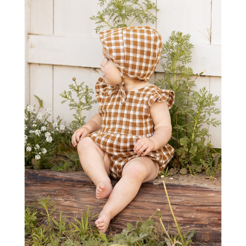 Amelia Romper || Saddle Plaid|0-3m|3-6m|6-12m|12-18m|18-24m|2-3y
