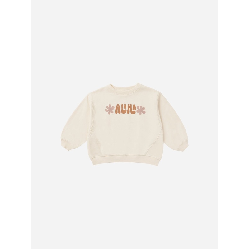 Oversized Sweatshirt || Aloha|Natural|6-12m|12-18m|18-24m|2-3y|4-5y|6-7y|8-9y|10-12y