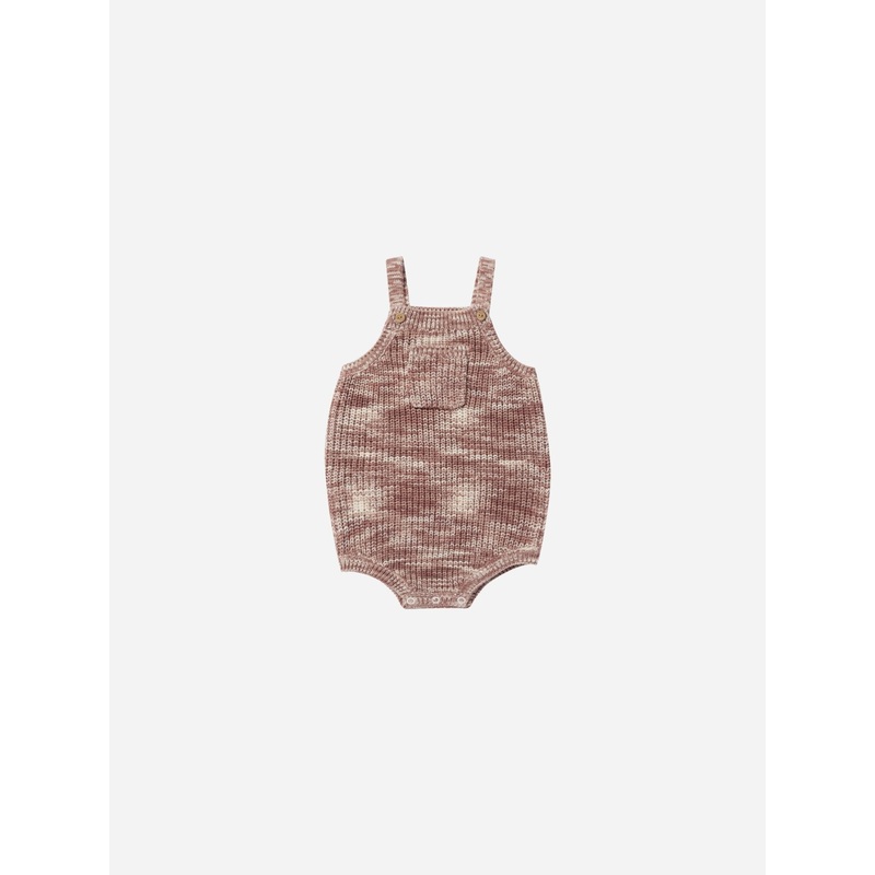 Pocketed Knit Romper || Heathered Mulberry