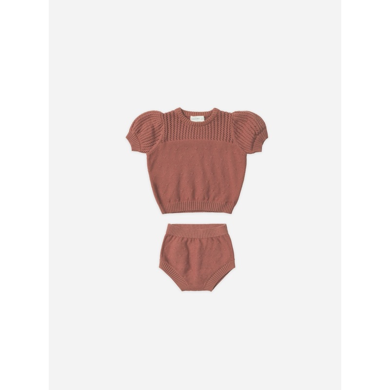 Pointelle Knit Set || Berry|Berry|0-3m|3-6m|6-12m|12-18m|18-24m|2-3y|4-5y