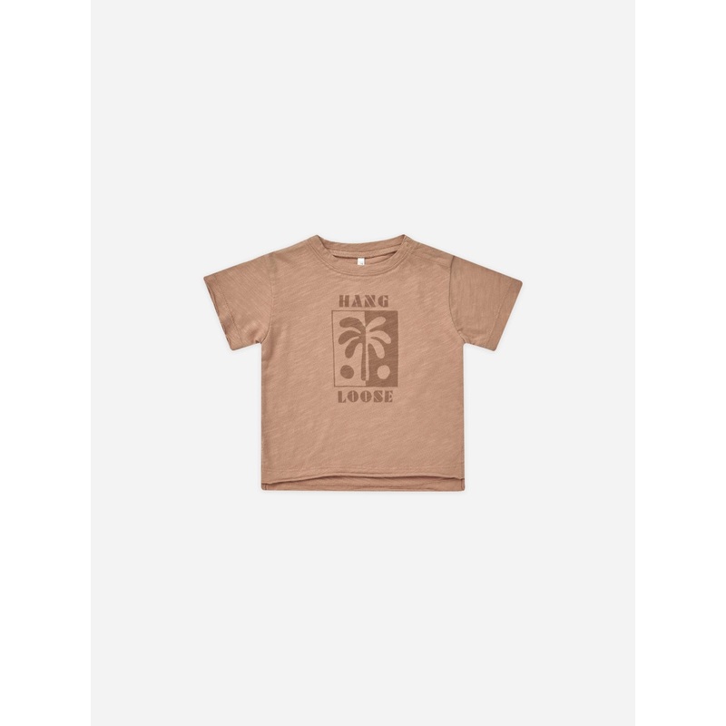 Raw Edge Tee || Hang Loose|Clay|3-6m|6-12m|12-18m|18-24m|2-3y|4-5y|6-7y|8-9y|10-12y