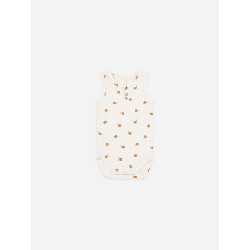 Sleeveless Henley Bodysuit || Snails