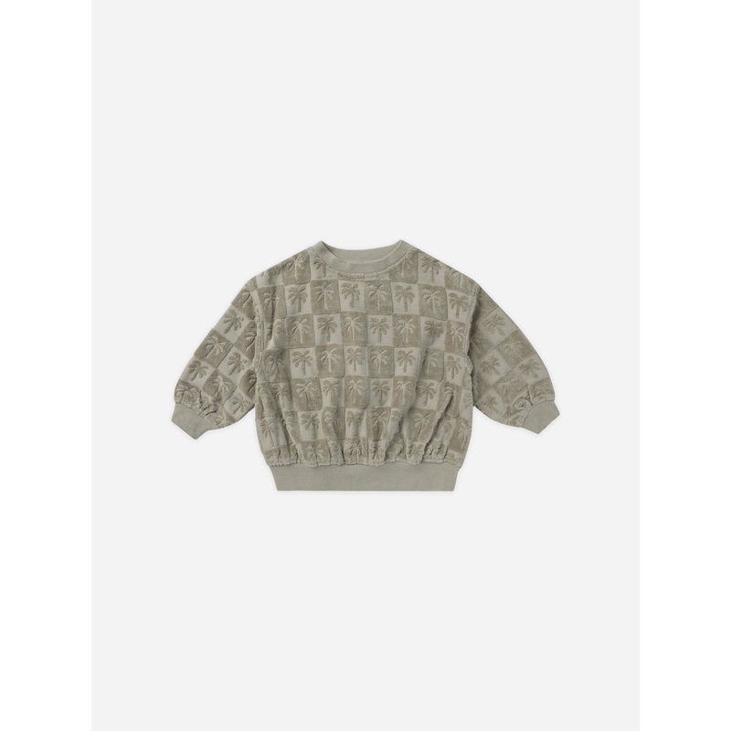 Sweatshirt || Palm Check|Sage|3-6m|6-12m|12-18m|18-24m|2-3y|4-5y|6-7y|8-9y|10-12y