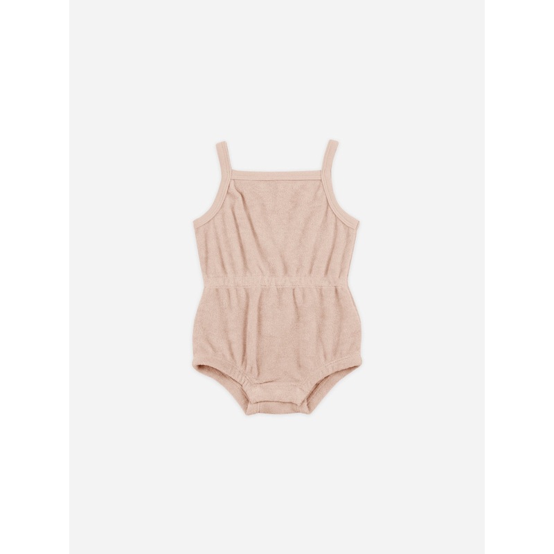 Terry Cinch Romper || Blush|Blush|0-3m|3-6m|6-12m|12-18m|18-24m|2-3y