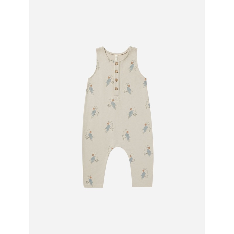 Terry Jumpsuit || Parrot|Dove|0-3m|3-6m|6-12m|12-18m|18-24m|2-3y