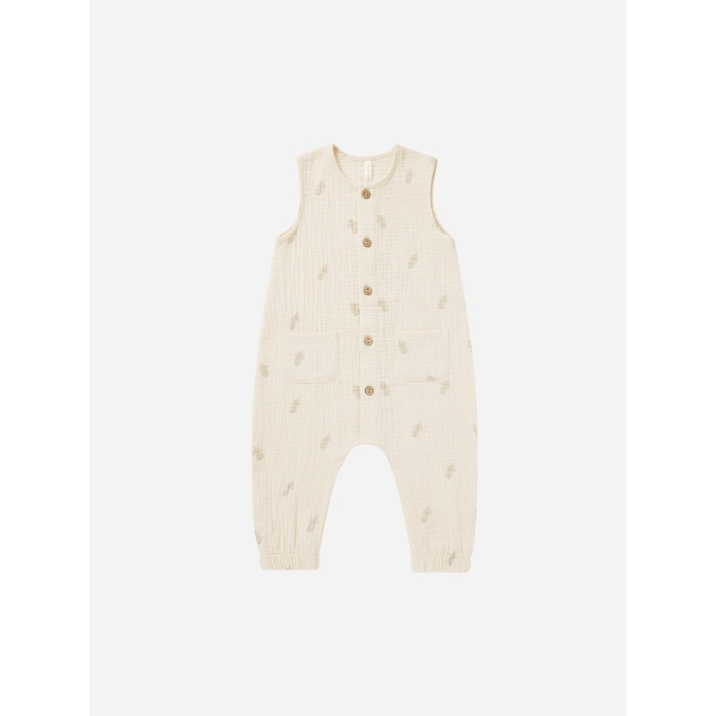 Woven Jumpsuit || Pineapple|Natural|0-3m|3-6m|6-12m|12-18m|18-24m|2-3y
