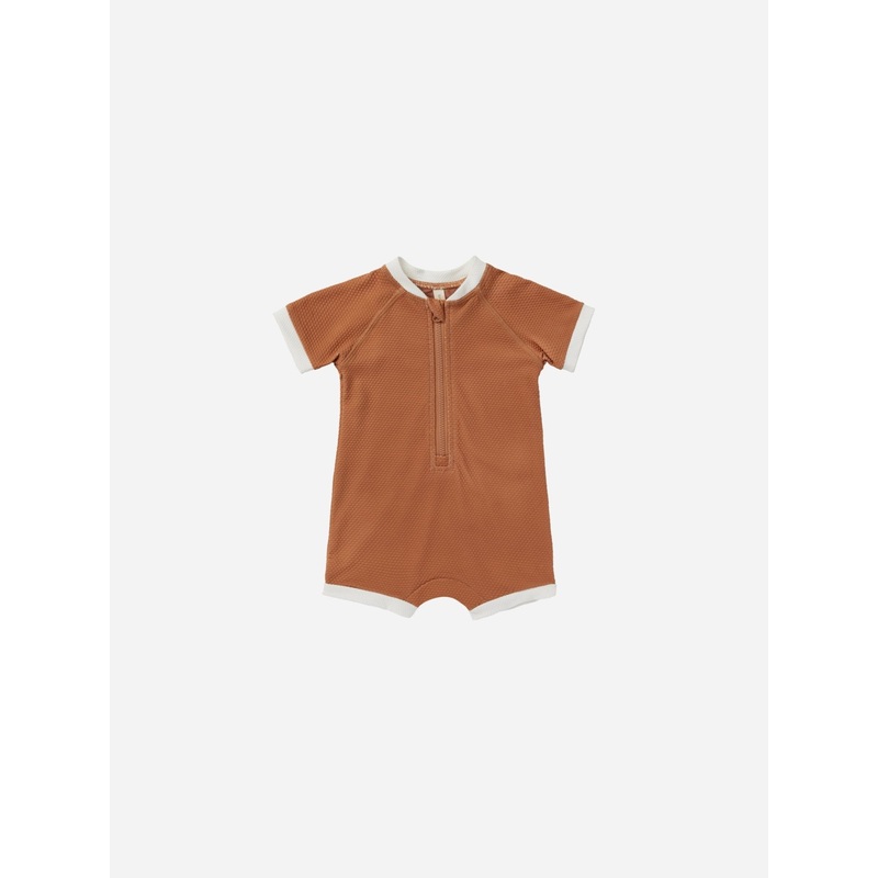 Zip Rashguard One-Piece || Clay
