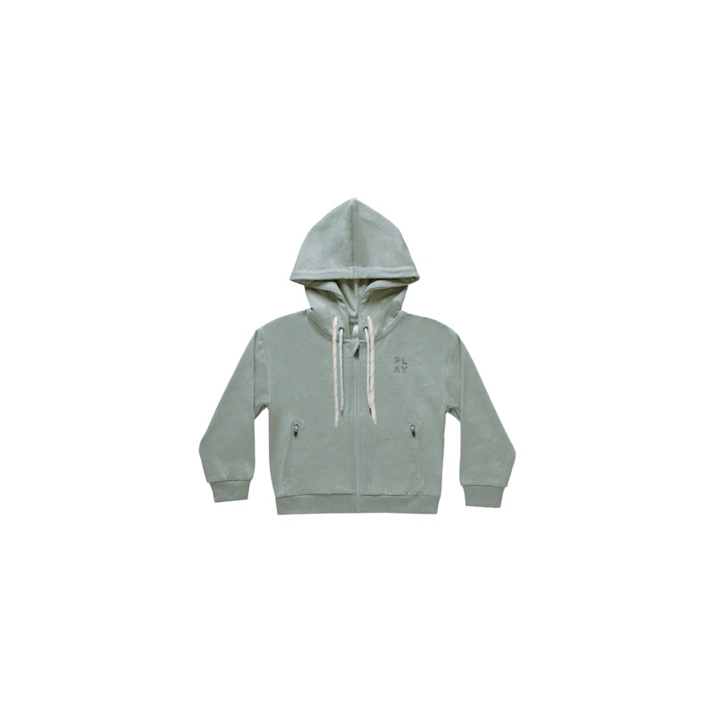 Zip-Up Tech Hoodie || Heathered Aqua