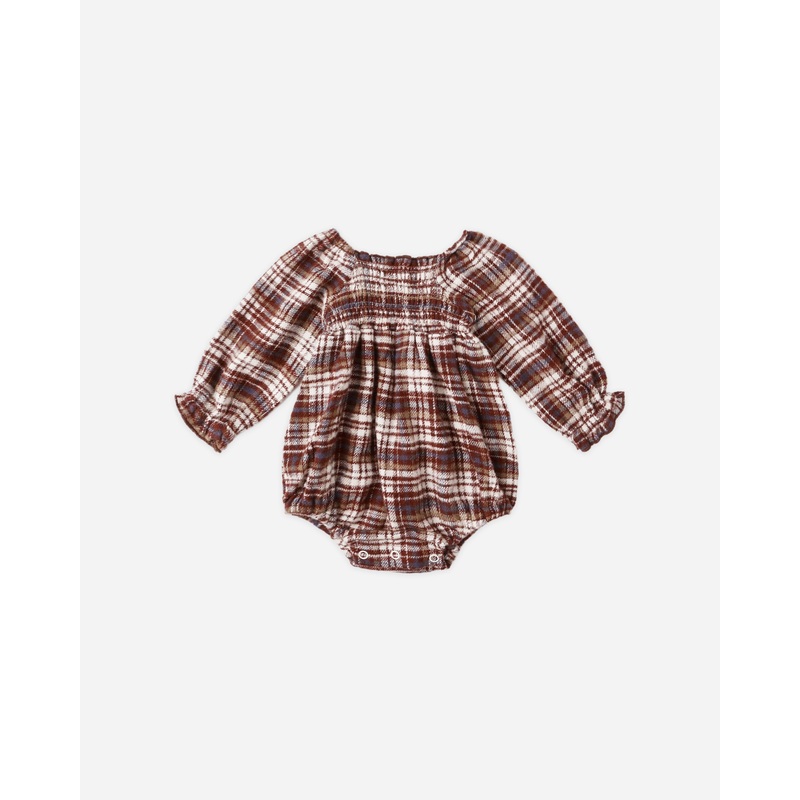 Adelaide Romper || Burgundy Plaid
