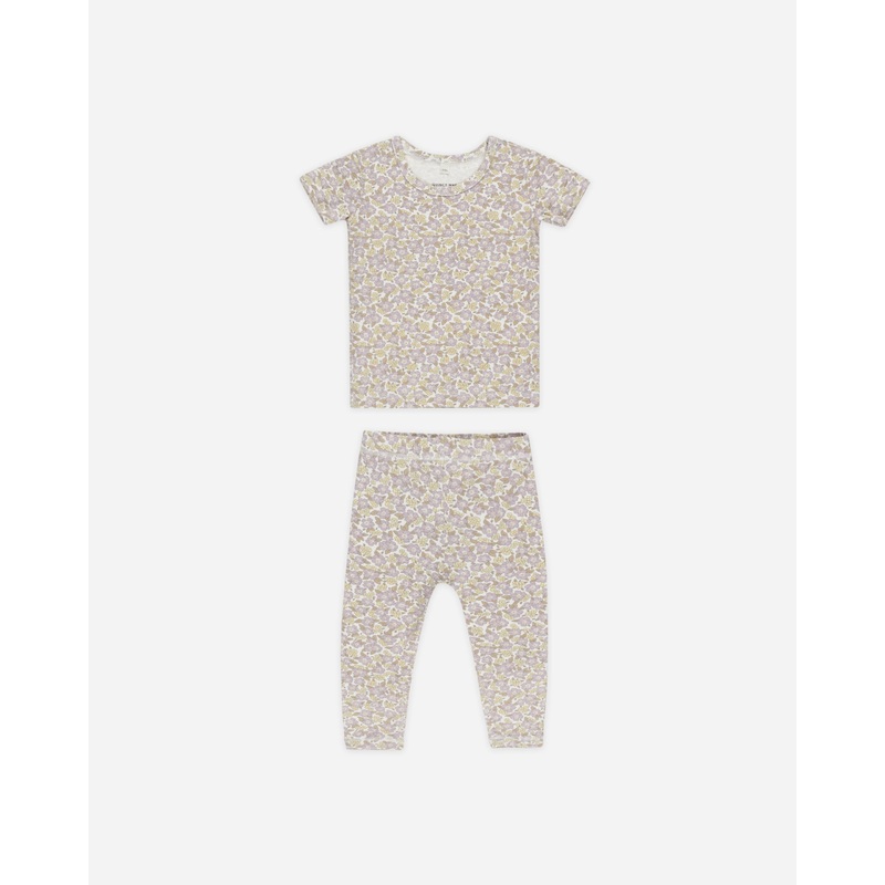 Bamboo Short Sleeve Pajama Set || Purple Floral