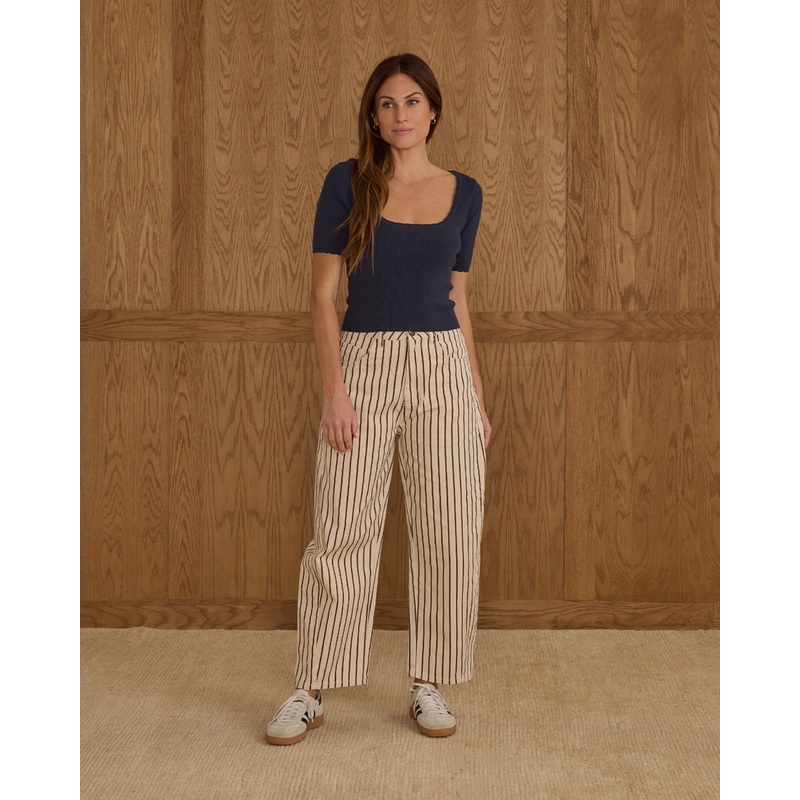 Barrel Pant || Burgundy Pinstripe