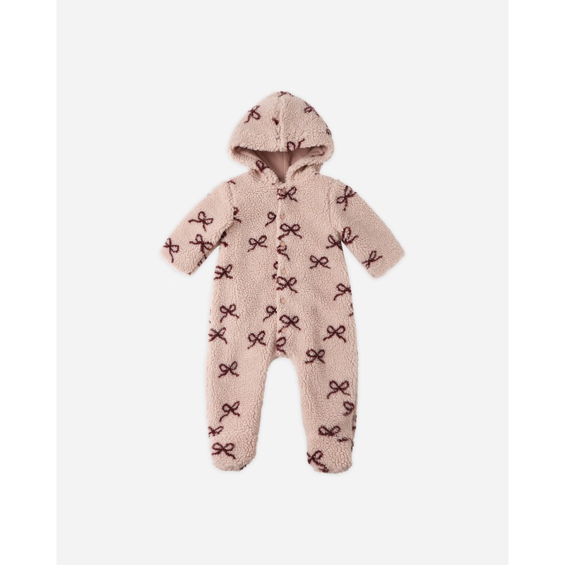 Fleece Jumpsuit || Bows|0-3M|3-6M|6-12M|12-18M
