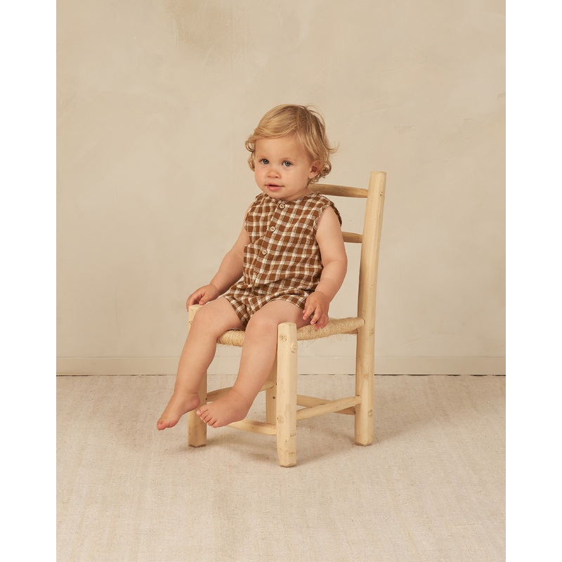 Maverick Romper || Saddle Plaid