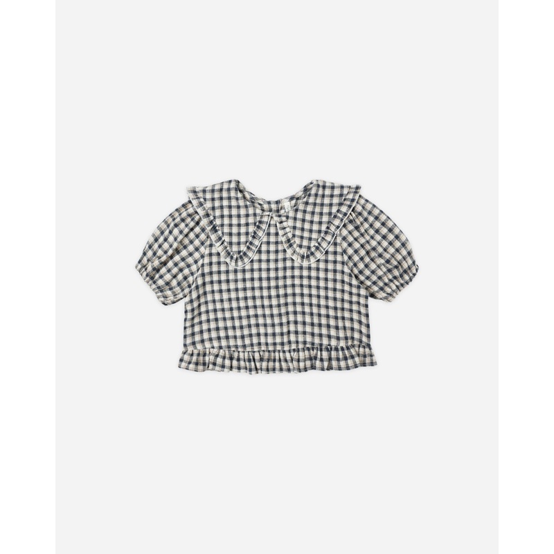 Prairie Blouse || Navy Check|2-3Y|4-5Y|6-7Y|8-9Y
