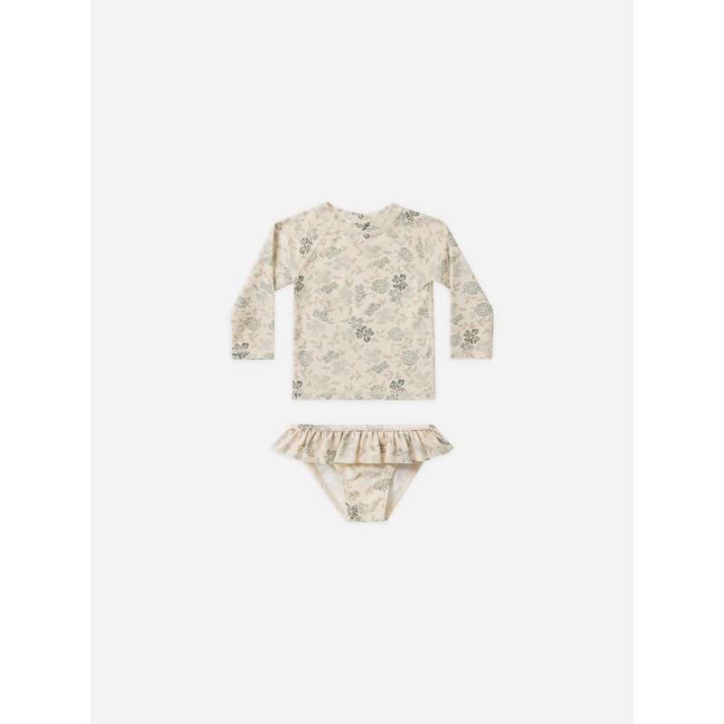Rash Guard Girls Set || Blue Floral