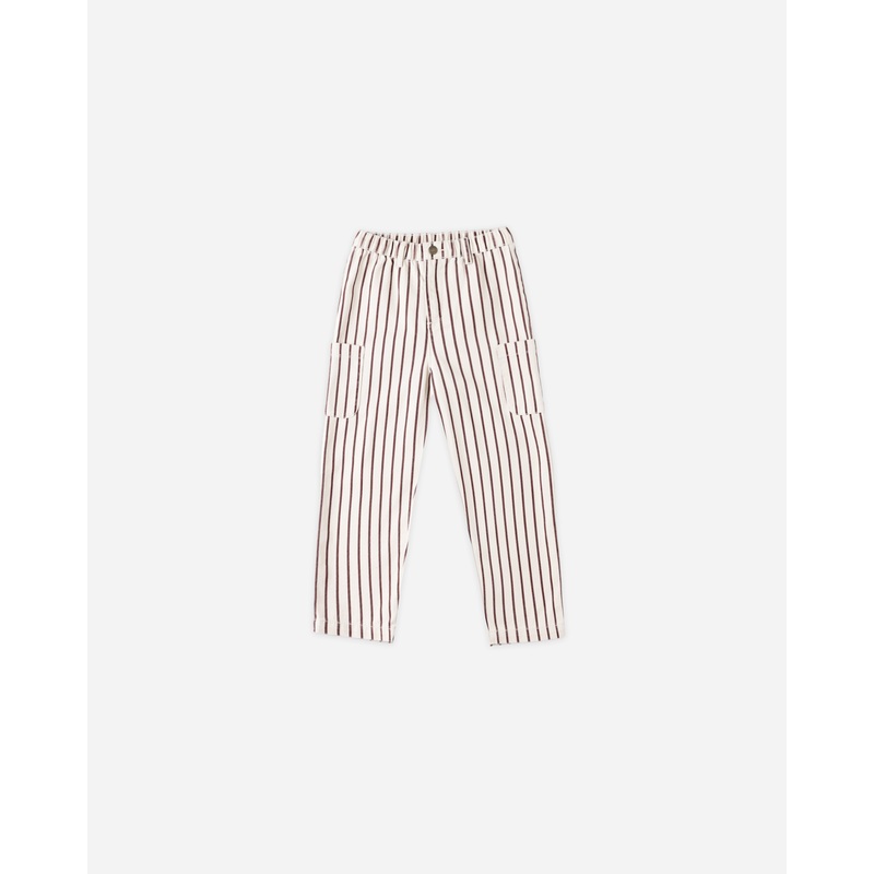 Relaxed Cargo Pant || Burgundy Pinstripe