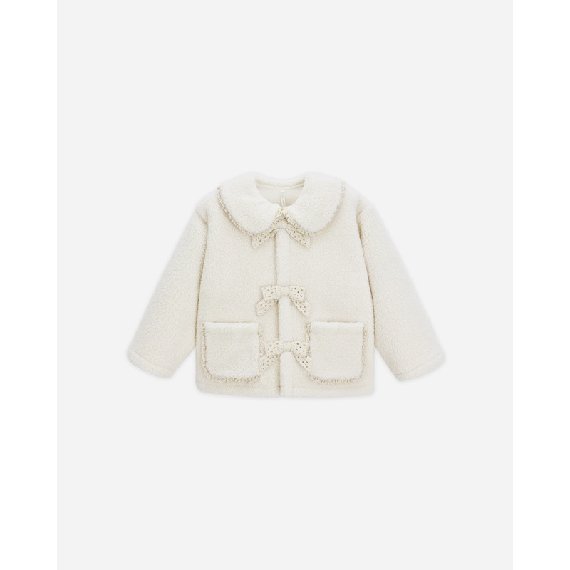 Shearling Collared Coat || Natural