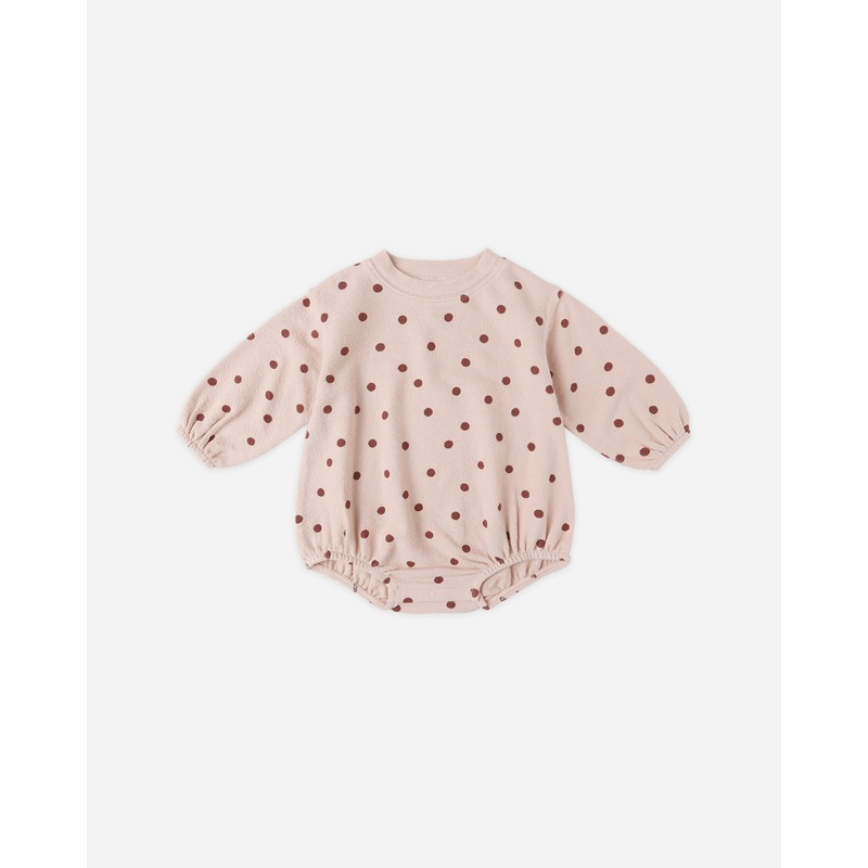 Spongey Knit Romper || Polka Dots
