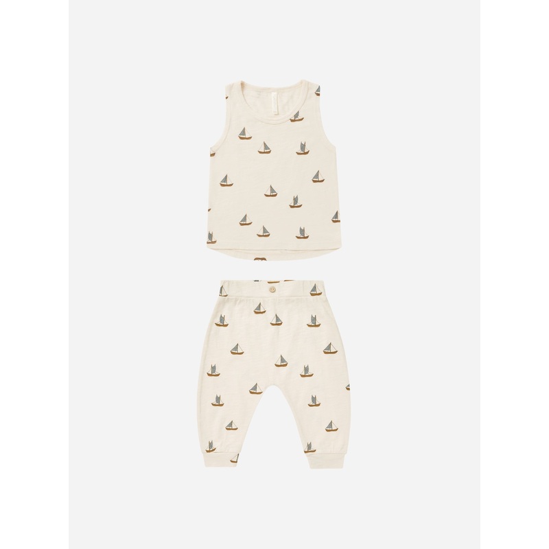 Tank + Slouch Pant Set || Sailboats