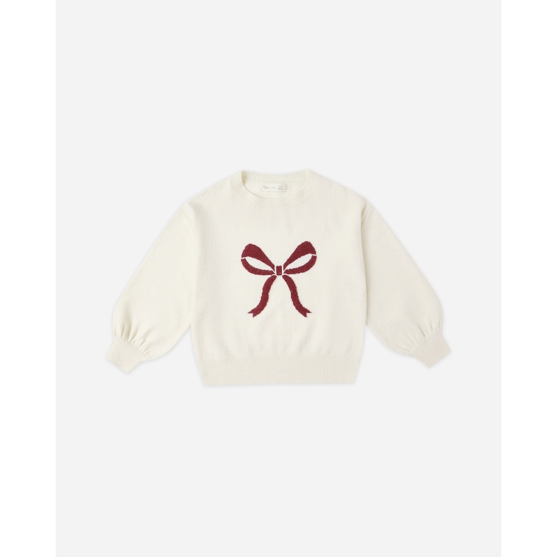 Aspen Sweater || Bow|3-6M|6-12M|12-18M|18-24M|2-3Y|4-5Y|6-7Y|8-9Y