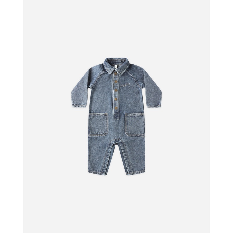Collared Baby Jumpsuit || Indigo Denim