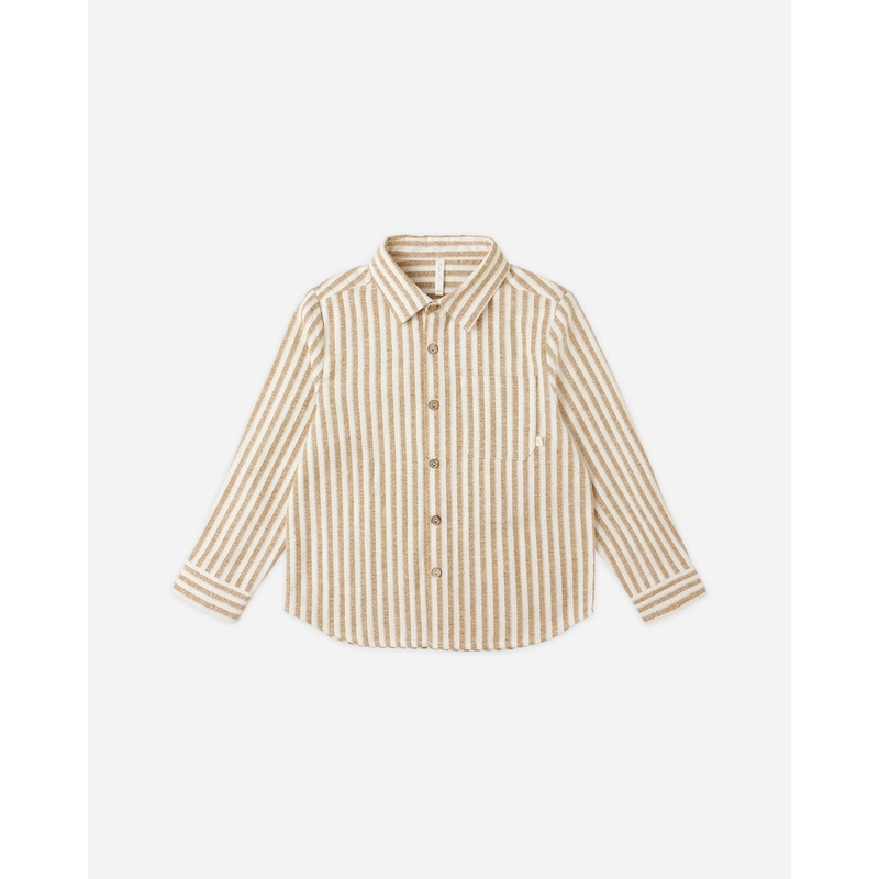 Collared Long Sleeve Shirt || Golden Stripe