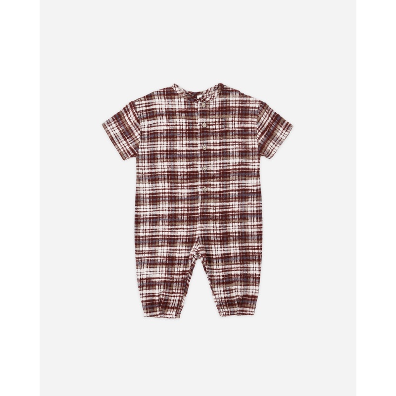 Hayes Jumpsuit || Burgundy Plaid