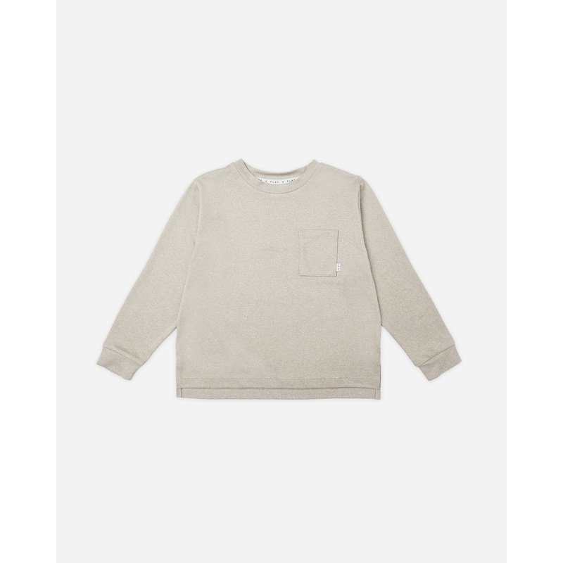 Long Sleeve Pocket Tee || Heathered Stone