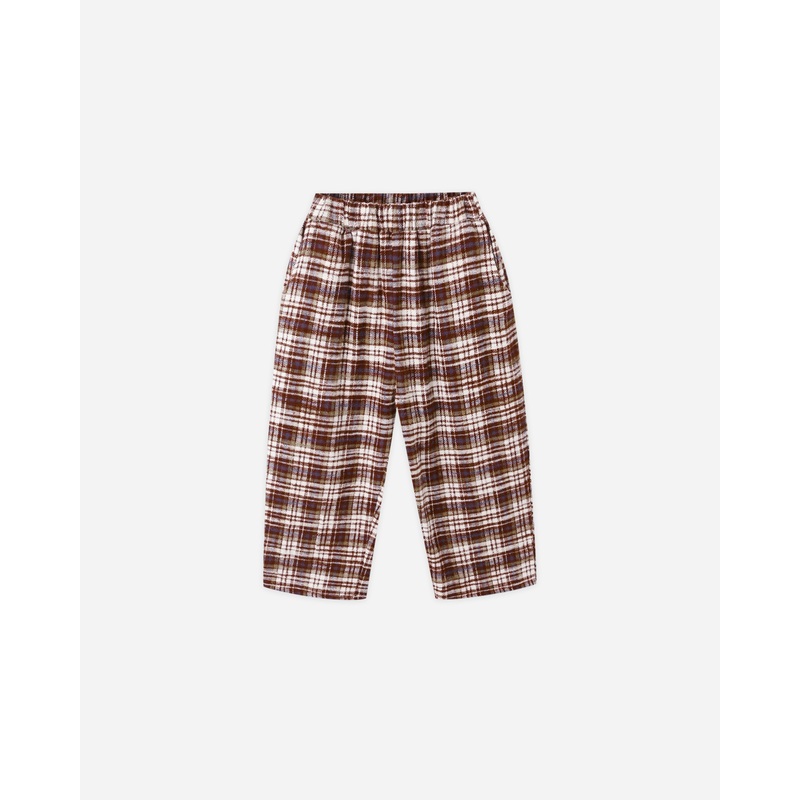 Palmer Pant || Burgundy Plaid|3-6M|6-12M|12-18M|18-24M|2-3Y|4-5Y|6-7Y