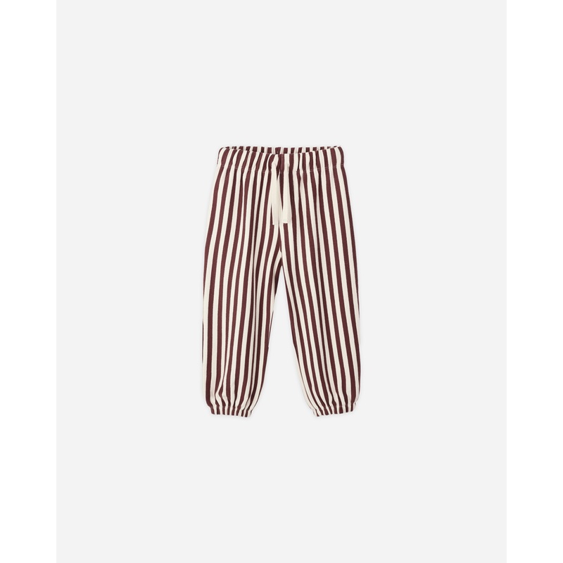Relaxed Jogger || Burgundy Stripe