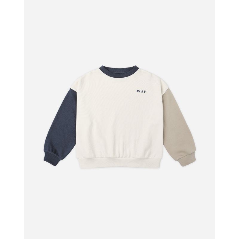 Relaxed Sweatshirt || Navy Color Block