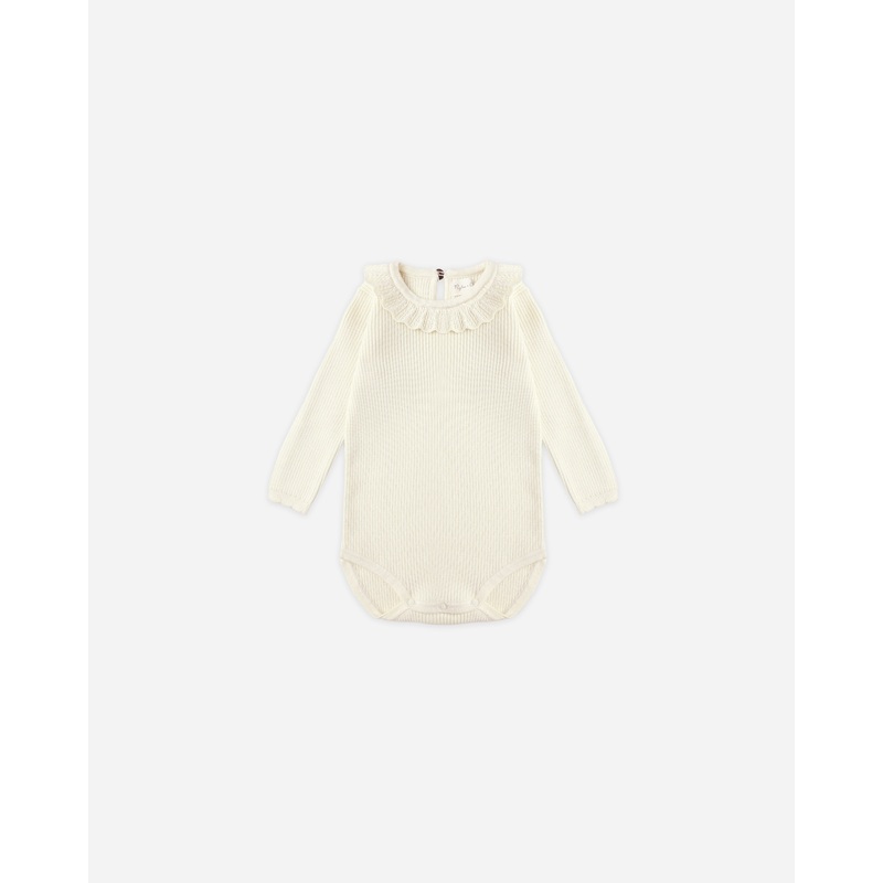 Ruffle Collar Bodysuit || Natural