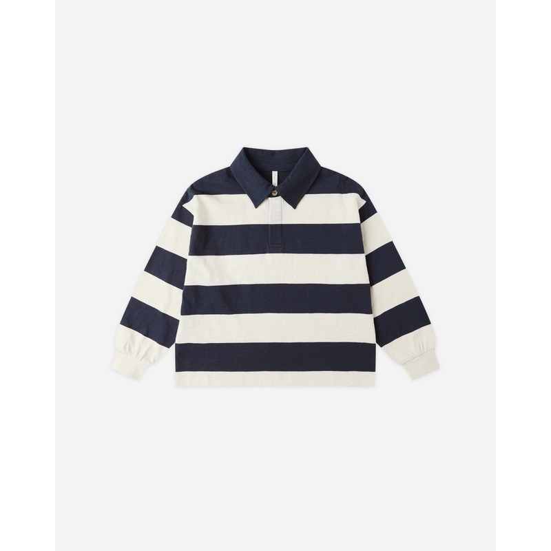 Rugby Polo || Navy Stripe|2-3Y|4-5Y|6-7Y|8-9Y