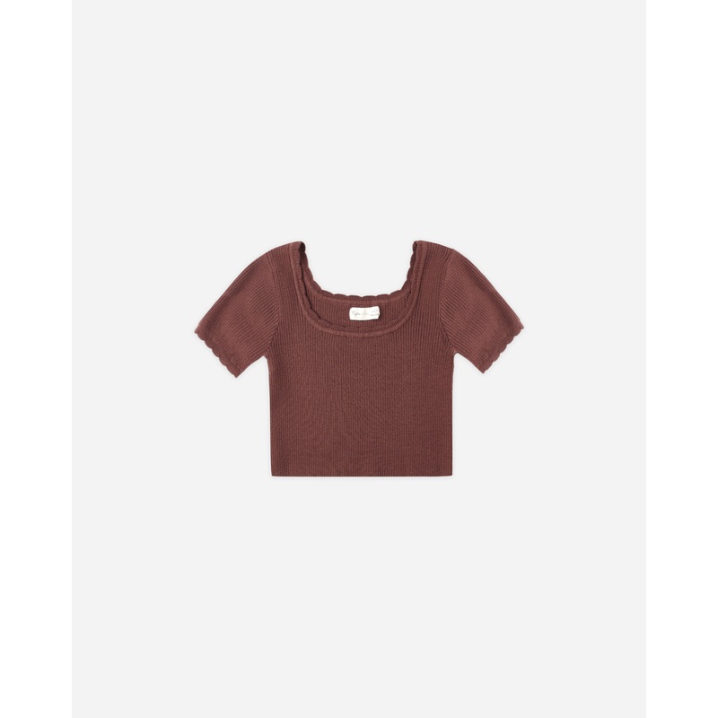Scallop Tee || Burgundy|2-3Y|4-5Y|6-7Y|8-9Y