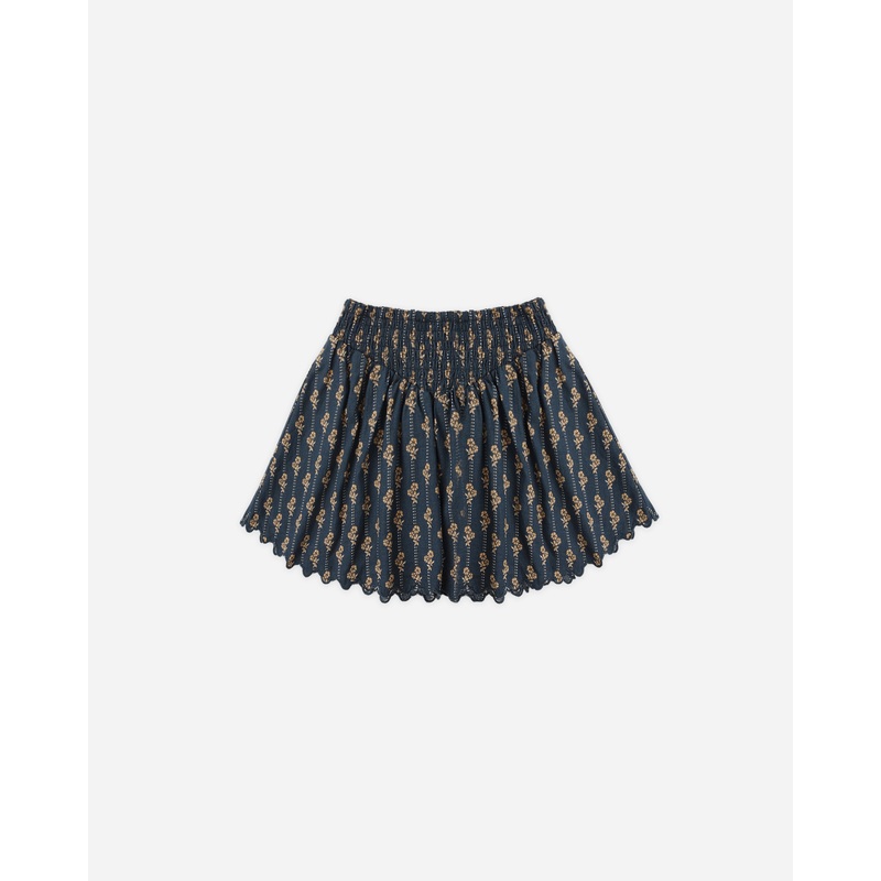Smocked V Mini Skirt || Vintage Bloom