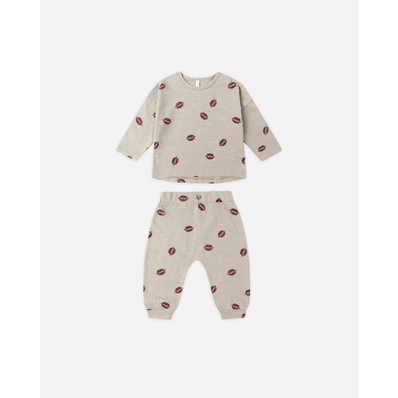 Tee + Pant Set || Footballs|Color|0-3M|3-6M|6-12M|12-18M|18-24M|2-3Y