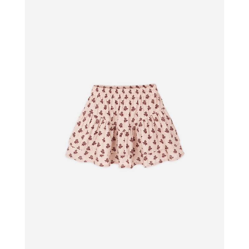 Tiered Mini Skirt || Blush Fleur