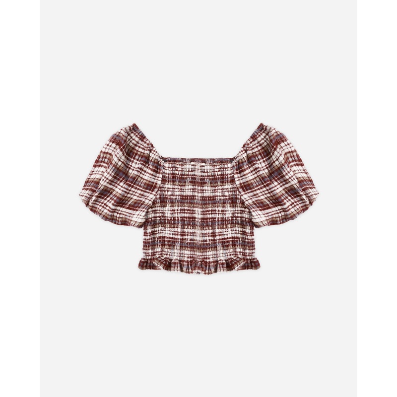 Trixie Top || Burgundy Plaid|2-3Y|4-5Y|6-7Y|8-9Y