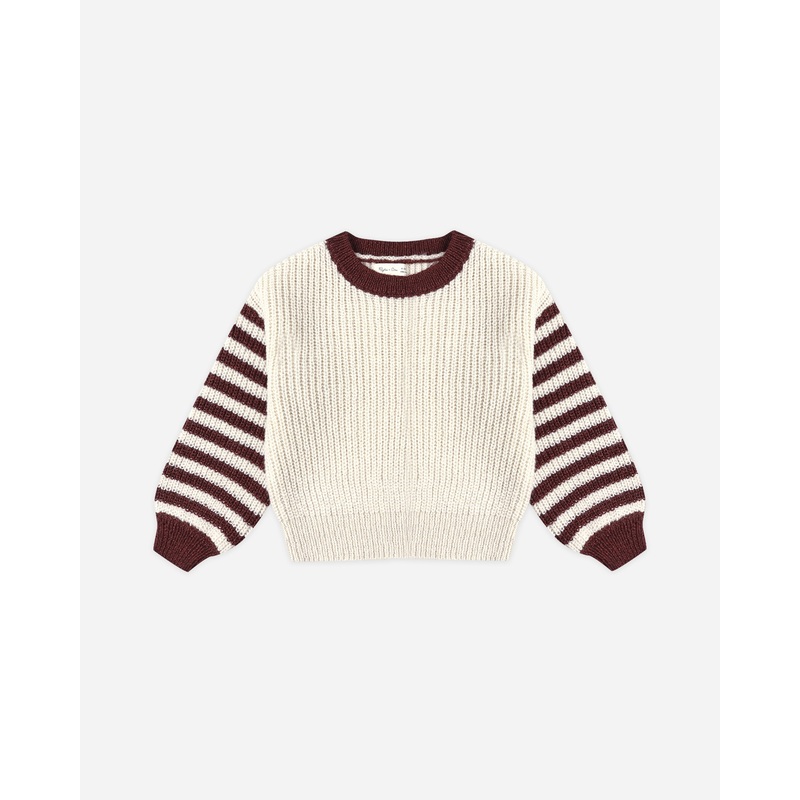 Aspen Sweater || Burgundy Stripe