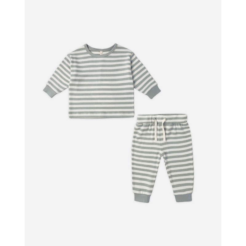 Cozy Set || Blue Stripe|0-3M|3-6M|6-12M|12-18M|18-24M|2-3Y|4-5Y