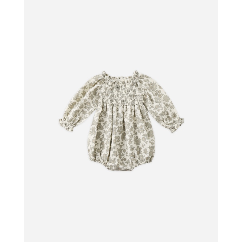 Eden Romper || Green Floral|0-3M|3-6M|6-12M|12-18M|18-24M|2-3Y