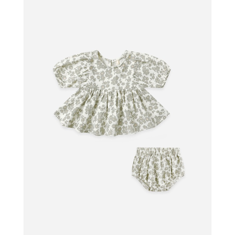 Francy Set || Green Floral|0-3M|3-6M|6-12M|12-18M|18-24M|2-3Y