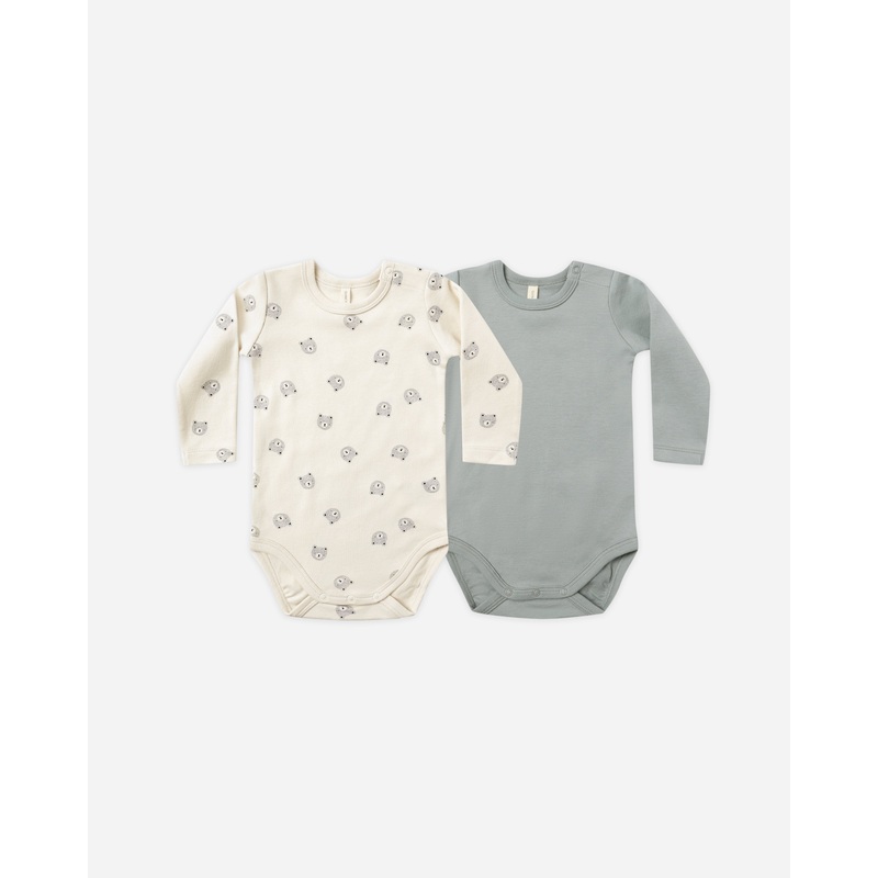 Jersey Bodysuit, 2 Pack || Bears, Steel Blue