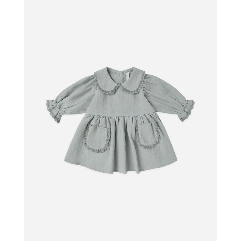 Marisol Dress || Steel Blue|3-6M|6-12M|12-18M|18-24M|2-3Y|4-5Y