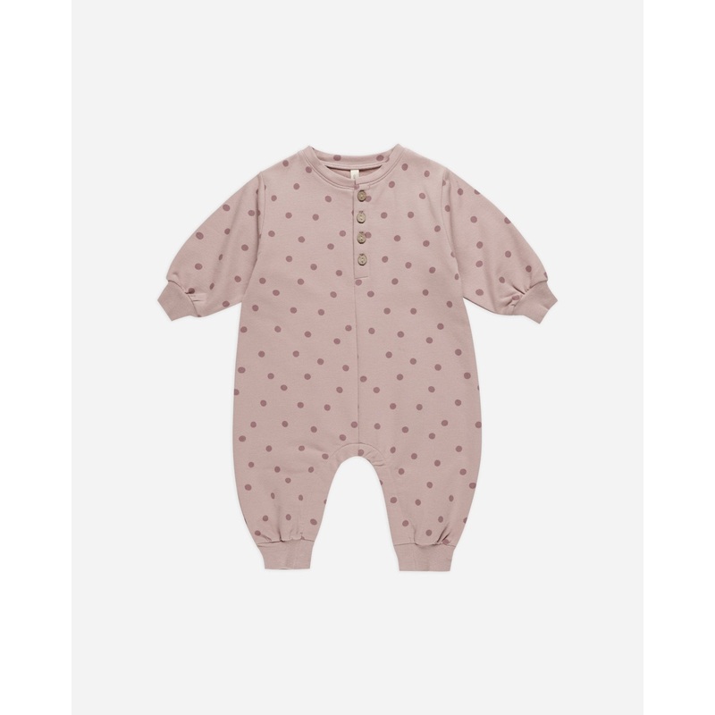 Relaxed Fleece Jumpsuit || Polka Dots